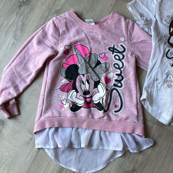 Minnie Mouse Bundle Set Top Sweatshirt Tshirt Girls Size 6 - Picture 2 of 6